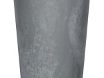 Plastikinis lauko vazonas TUBUS SLIM EFFECT, pilkos spalvos, vazono skersmuo 20 cm.