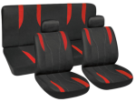 Automobilių sėdynių užvalkalai ALBURNUS, universalūs, medžiaginiai, pilka ir juoda spalva, komplektas