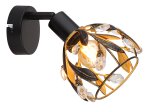 Kryptinis šviestuvas GLOBO Mika, 1 x E14, 25W, 230V, metalo, aukso sp., 120 x 160 mm, 15759-1