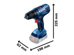 Akumuliatorinis gręžtuvas BOSCH Professional GSR 18V-21 Solo, maks. sukimo momentas 55 Nm, be akumuliatoriaus ir kroviklio, lagamine