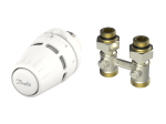 Radiatorių termostatų komplektas DANFOSS, H, tiesus, Regus, M30x1.5 + RLV-KB, 1/2" S, 013G5275/015G5308