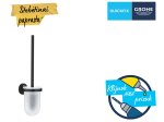 Tualeto šepetys GROHE Quickfix Start, pakabinamas, juodos matinės spalvos, montuojamas sukant arba klijuojant, 411852430
