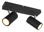 Kryptinis šviestuvas GLOBO Robby, GU10, 2 x 35W, 230V, metalinis, matinės juodos sp., 60 x 120 x 260 mm, 57911-2B