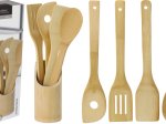 Virtuvės įrankių rinkinys, 5 dalys, bambukas