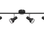 Kryptinis šviestuvas RABALUX Konrad, GU10, 4 x 50W, 230V, IP20, metalinis, juodos sp., 600 x 140 x 80 mm, 5325