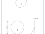 Vonios veidrodis ELITA ROUND 60, 60 x 60 x 2,9 cm, apvalus, 167638