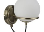 Sieninis šviestuvas SEARCHLIGHT Sphere, E14, 1x60W, AXPxG 25x15x15 cm, antikinio žalvario sp., 7091AB