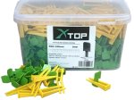 Plytelių išlyginimo sistema XTOP, 2 mm, inkarų 700 vnt, pleištų 100 vnt., pleištų aukštis 5-14mm