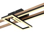 Pakabinamas LED šviestuvas GLOBO Illa, 20W, 230V, 3000K, 2100 lm, sukinėjasi, MDF tamsiai rudas medis, matinės juodos sp., 365 x 105 x 690 mm, 67266D