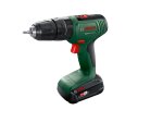 Akumuliatorinis smūg. gręžtuvas BOSCH Green Easy Impact 18V-40, 18V, 2 x 2 Ah akumuliatoriai, maks. sukimo momentas 40 Nm. 13 mm griebtuvas, LED apšvietimas, svoris 1,3 kg