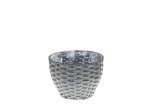 Lauko vazonas 4Living Onyx, pintas, pilkos sp., 19 x 19 x 14 cm.