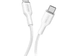 Įkrovimo laidas MUSTHAVZ, USB-C į USB-C minkštas laidas, 1.2 m, 100W, baltos sp., MHSOCABUSBCSWHT