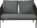Lauko baldų komplektas, 5 dalys, 2 stalai, 2 foteliai, dvivietė sofa, pilkos sp.