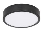 Lubinis LED šviestuvas GLOBO Lucena, paviršinis, 15W, 230V, 1650 lm, 4000K, dimeriuojamas, apvalus, juodos sp., 145 x 26 mm, 12368-15