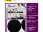 Kabliukų ir kilpučių tvirtinimo padukai FIX-O-MOLL Power, klijuojami, D45mm, 4vnt., juoda sp.
