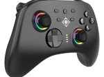 Žaidimų pultas DELTACO GAMING GAM-184, belaidis PC&Swich 3-in-1 valdymo pultelis, minkšta IML apdaila, BT 5.1, 2.4G USB imtuvas, USB-C laidinis, juodos sp, 4222384