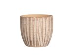 Kambarinis keraminis vazonas 4Living Paralia, rudos sp., 17 x 17 x 15,5 cm.