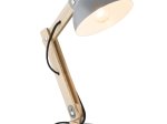 Stalinis šviestuvas GLOBO Tongariro, E27, 1 x 40W, 230V, su jungikliu, šviesus medis, pilkos sp. metalas, 320 x 160 x 450 mm, 21503