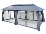 Pavėsinė 4LIVING Gazebo Assen, 300 x 275 x 600 cm, su tinkleliu nuo uodų, pilkos sp.