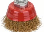Taurės formos šepetys BOSCH, žalvariu dengta, lenkta viela 70 mm, 0,3 mm, M14