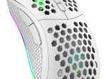 Belaidė žaidimų pelė DELTACO GAMING GAM-120-W, 70g svorio, RGB, SPCP6651, 400-6400 DPI, 1000 Hz, baltos sp.