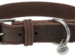 Antkaklis šunims TRIXIE Rustic, odinis, S-M, 34-40cm/25mm, tamsiai rudos spalvos