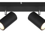 Kryptinis šviestuvas GLOBO Robby, GU10, 2 x 35W, 230V, metalinis, matinės juodos sp., 60 x 120 x 260 mm, 57911-2B