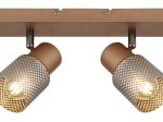Kryptinis šviestuvas GLOBO Satella, 4 x E14, 40W, 230V, rudos sp., stiklo dūmų spalvos krištolo efektas, 560x120x125 mm, 54314-4