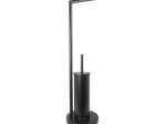 Tualeto šepetys su stovu ir popieriaus laikikliu BA-DE, pastatomas, neūdijantis pleinas, juodos spalvos, CP-4006 99