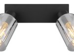 Kryptinis šviestuvas GLOBO Hadera, E27, 2 x 40W, 230V, dūmų sp. stiklas, 270x90x215 mm