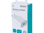 Telefono įkroviklis DELTACO USB-AC182, USB-A, 18 W, greitas įkrovimas, baltos sp.