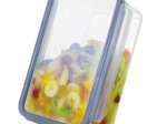 Hermetinė maisto saugojimo dėžutė, 2 l, skaidri su mėlynu dangteliu