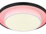 Lubinis LED šviestuvas GLOBO Morgan, 21W, 230V, 2120lm, 2700-6500K, RGB, dim., atmintis, su pultu, juodas, matinis, akrilinis opalas, 450x450x65mm,41390-21