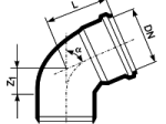 Vidaus nuotekų alkūnė MAGNAPLAST HTPLUS, DN110/87°
