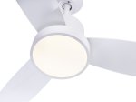 Pakabinamas LED šviestuvas GLOBO Ramona, 18W, 230V, 4000K, 1952 lm, su 55W ventil., su 2xAAA, pultu, su laikmačiu, baltas, satinuotas stiklas, 450x1140mm, 03600