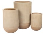 Keraminis lauko vazonas Donica Marron III, smėlinės sp., 34 x 34 x 50 cm.