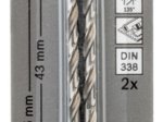 Grąžtas metalui BOSCH HSS-G, 4 x 43 x 75 mm, 2 vnt