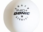 Stalo teniso kamuoliukai DONIC P40+ Coach, 120 vnt, white