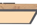 Lubinis LED šviestuvas GLOBO Doro, 24W, 230V, 2500 lm, 3000K, MDF medžio išvaizda, rėmas ažuolo, aliuminio grafito sp., 800 x 200 x 65 mm, 416080WD4.