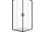 Dušo kabina HARMONY Ethereal Black HAR-0298, 90 x 90 x 201 cm,  R-55, kvadratinė, juodas profilis, skaidrus stiklas 5 mm, su žemu padėklu, sifonu