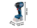 Akumuliatorinis smūginis veržliasukis BOSCH Professional GDS, 18V-210 C SOLO, sukimo momentas 90-160-210 Nm, 1/2" griebtuvas, 06019J0300, be akumuliatoriaus ir kroviklio