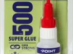 Sekundiniai klijai POINT 500 Super Glue, skaidrūs, 30g