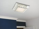 Lubinis LED šviestuvas GLOBO Margo, 12W, 230V, 4000K, 720 lm, chromas, K5 kristalai, stiklas, 250 x 250 x 70 mm, 49355
