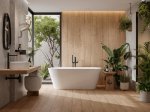 Akmens masės plytelės CERSANIT Woody Home Beige, 18,5 x 59,8 cm, 1,000 m2/dėž., glazūruotos, spl.ruda