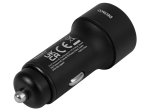 Automobilinis įkroviklis DELTACO USBC-CAR122, 1x USB-C 18 W, 1x USB-A 18 W, juodos sp.