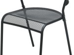 Metalinis lauko baldų komplektas, staliukas 90 x 52 x 47 cm, 2 kėdės 54 x 57 x 70 cm, spalva tamsiai pilka