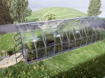 Šiltnamis KLASIKA Standart, 20 m2, su pamatu ir 4 mm polikarbonatinė danga, 2,5 x 8 m, lašo formos