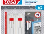 Klijuojami kabliukai TESA 77774, 2 vnt. x 1, lygiems paviršiams, reguliuoj. aukštis, skirti iki 1 kg, komplekte 3 dvipusio lipn. juostelės
