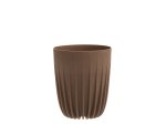 Plastikinis lauko vazonas 4Living Mira, rudos sp., 19 x 19 x 22,5 cm.