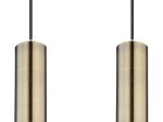 Pakabinamas šviestuvas GLOBO Robby, GU10, 4x35W, 230V, 1,2m laidas, metalinis, matinės juodos, antikvarinio žalvario sp., 60x650x1200 mm, 57911-4HM